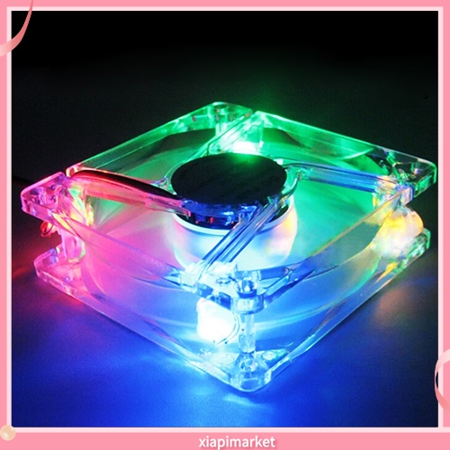 Quạt tản nhiệt màu trong suốt 8cm tích hợp đèn LED cho PC