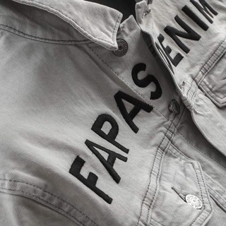 Áo Khoác Jeans Nam Nữ From Rộng, Áo Bò Trắng Thêu Chữ Đen Thời Trang Unisex