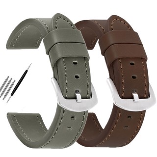 Dây Đeo Bằng Da Có Khóa Bằng Thép Không Gỉ 18mm 20mm 22mm 24mm