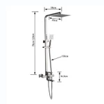 Bộ Vòi Hoa Sen Tắm Đứng Vuông Nóng Lạnh Schmidt Full Inox 304 Thiết Kế Kiểu Dáng Hiện Đại - Hàng Chính Hãng — ảnh 3