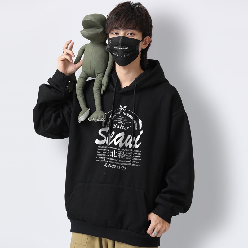 Áo Hoodie Unisex HappyFamily SEOUI Thiết Kế Đẹp Trẻ Trung Chất Cotton 100 Cao Cấp-2 Màu Trắng/Đen