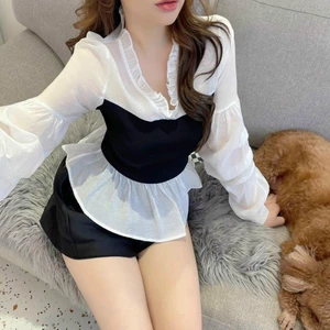 SET ÁO PHỐI VOAN TƠ KÈM QUẦN SHORT TAPTA | MEOINDAHOUSE