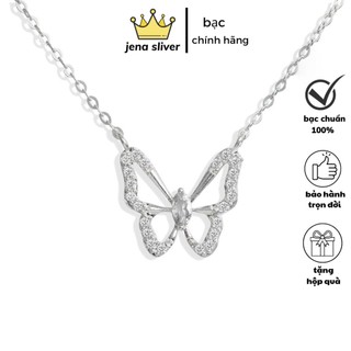 dây chuyền hồ điệp đính đá , dây liền mặt , hàng new , bạc 925 - jena sliver