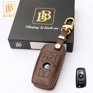 Bao Da Chìa Khóa Ô TÔ BMW ( chìa vuông) Da bò thật hàng cao cấp bảo hành 2 năm khắc tên sđt chủ xe