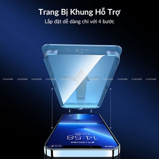 Kính Cường Lực Trong Suốt Popkon Cho iPhone 17 Pro Max Full Màn 9H Kèm Khung Dán