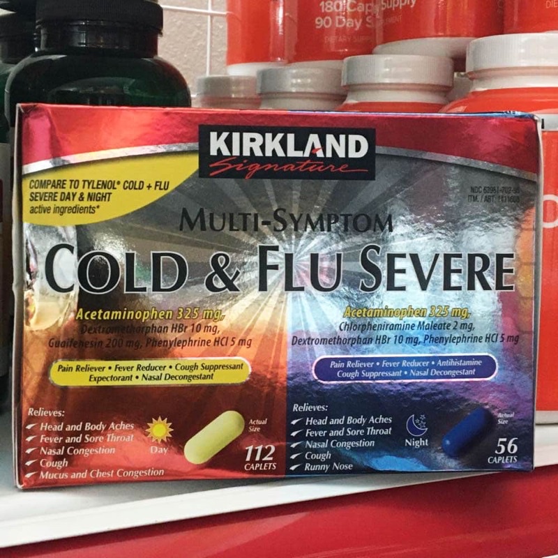 Hộp Kirkland Multi Symptom Cold & Flu Severe 168 viên của Mỹ (Chỉ bán