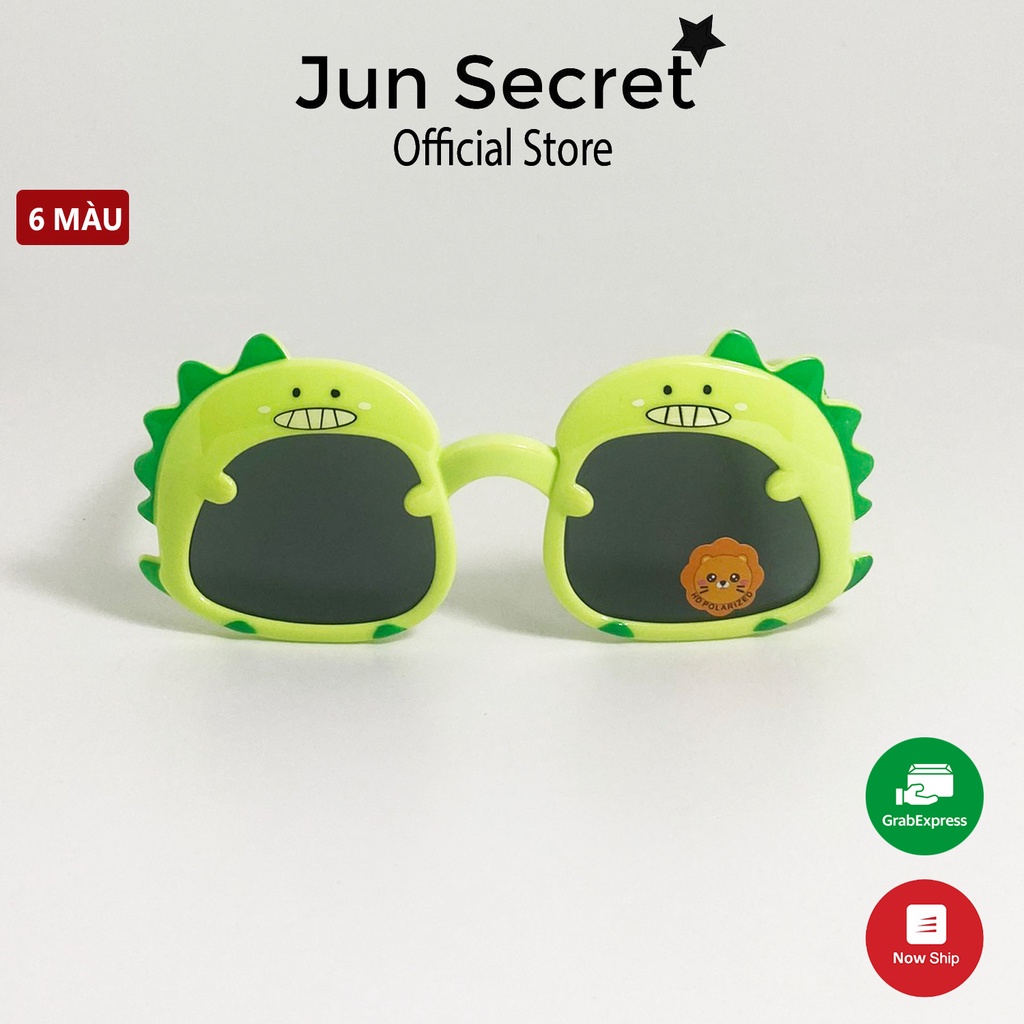 Kính mát trẻ em gọng dẻo Jun Secret kiểu kính hình khủng long dino siêu dễ thương dành cho bé từ 2 đến 7 tuổi JS80A67
