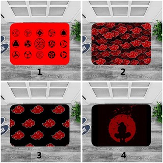 Anime Nhật Bản Kakashi Sasuke Naruto Itachi Sasuke Akatsuki Clouds Logo In Flannel Thảm lót cửa chùi chân cho phòng tắm Nhà bếp Thảm lối vào Trang trí nội thất Thảm trải sàn chống trượt 60x40cm