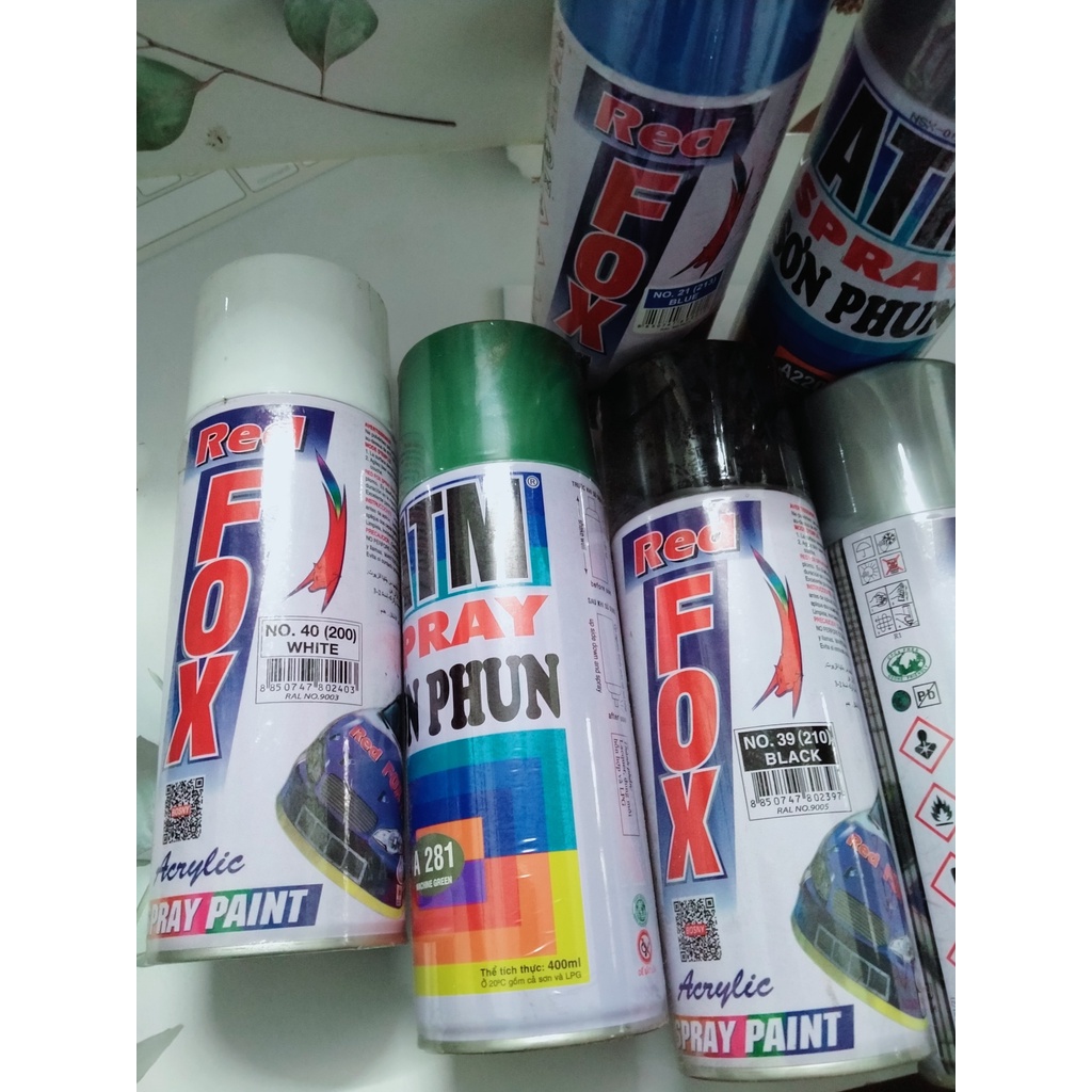Sơn xịt các màu, bình sơn phun nhiều màu