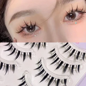 Set 5 Cặp Lông Mi Giả 3D Mềm Trong Suốt Tự Nhiên Kèm Thắt Lưng Dùng Để Hóa Trang