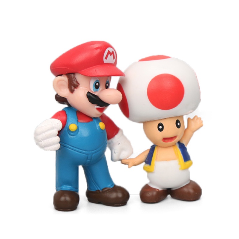 6 Chiếc Super Mario Bros.4 Series Trò Chơi Nhân Vật Hành Động Búp Bê Đồ Chơi Bánh Topper Xmas