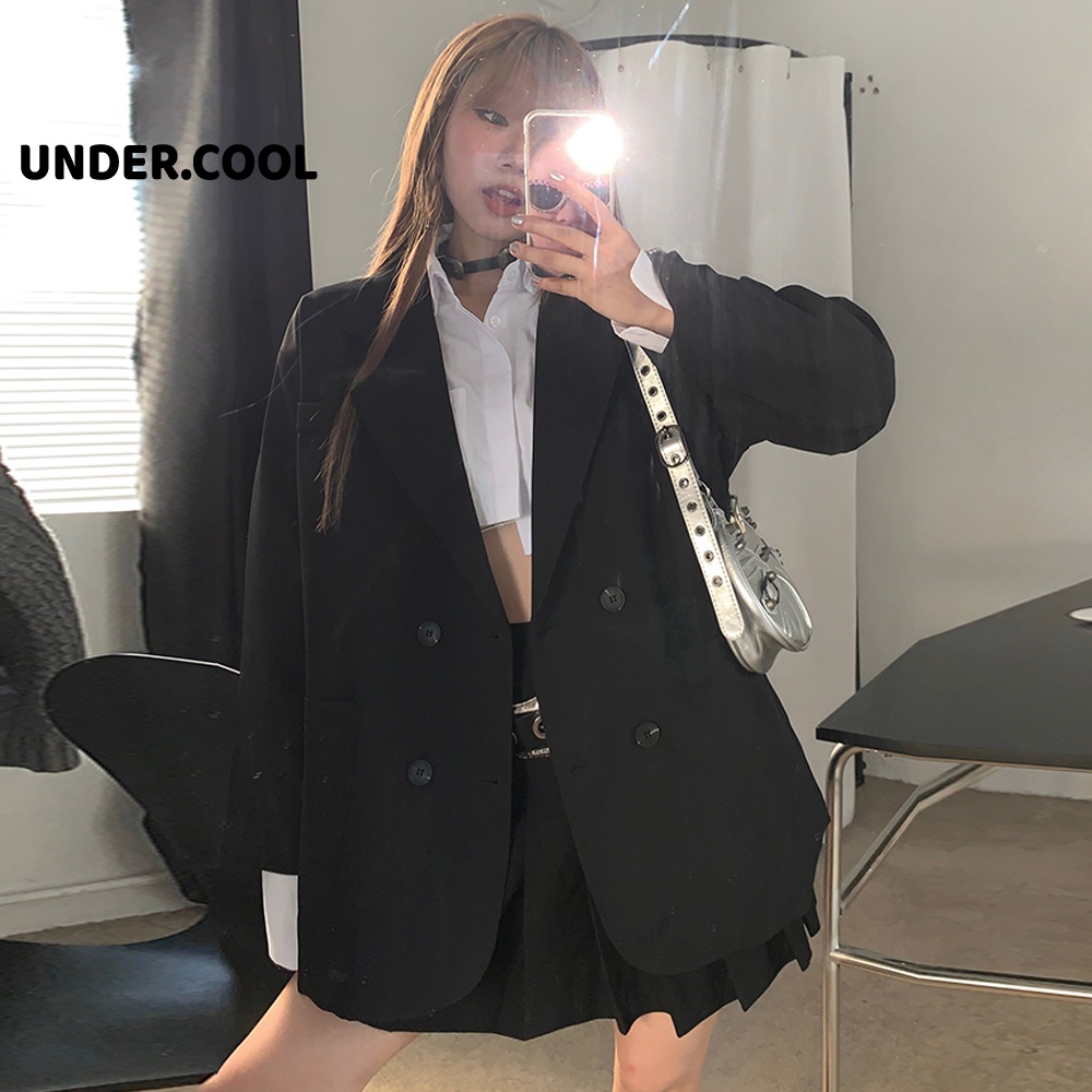 Áo Blazer Nữ UNDERCOOL Tay Trơn Form Rộng Trẻ Trung - Áo vest khoác ngoài 1 lớp K31 - av02