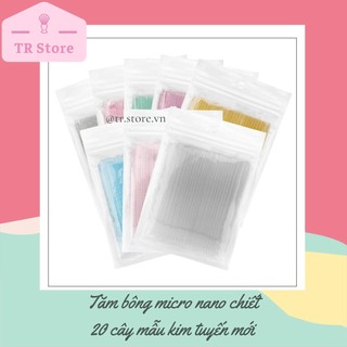 20 tăm bông micro nano chiết kim tuyến hỗ trợ trang điểm, kẻ mắt eyeliner,...