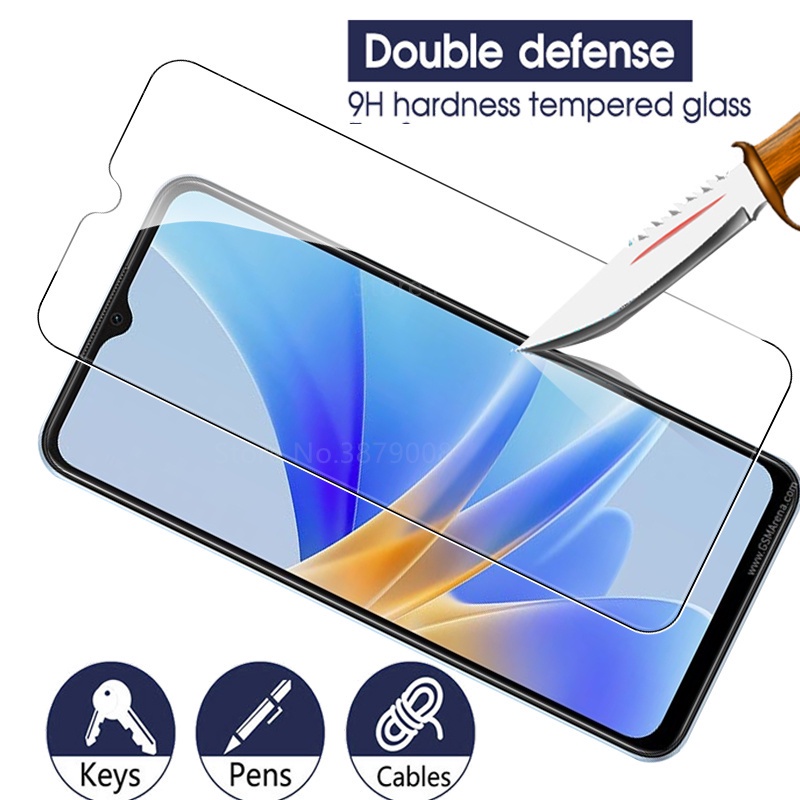 2in1 OPPO A17 A 17 4G A77s A16 A15 A57 9D Kính cường lực phủ sóng toàn diện cao cấp + Kính bảo vệ ống kính phim máy ảnh
