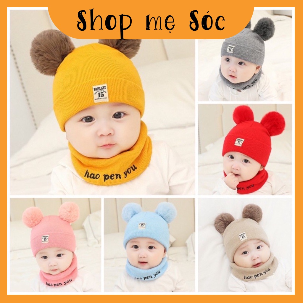 Mũ len kèm khăn quàng cổ cho bé trai và bé gái từ 6 tháng đến 36 tháng mesocshop