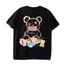 Áo thun nam tay lỡ HappyFamily tay ngắn Graphic Bear Chất vải cotton 100 cao cấp-2 màu Trắng/Đen