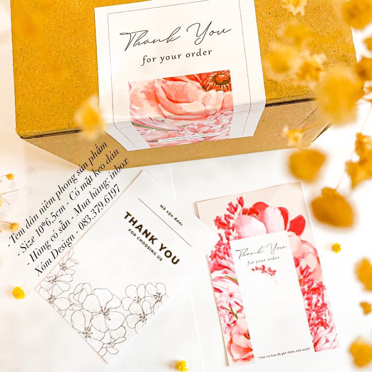 Tem Decal Dán Hộp Carton, Tem Thank You Dán Niêm Phong Hộp - Size 11x6 ...