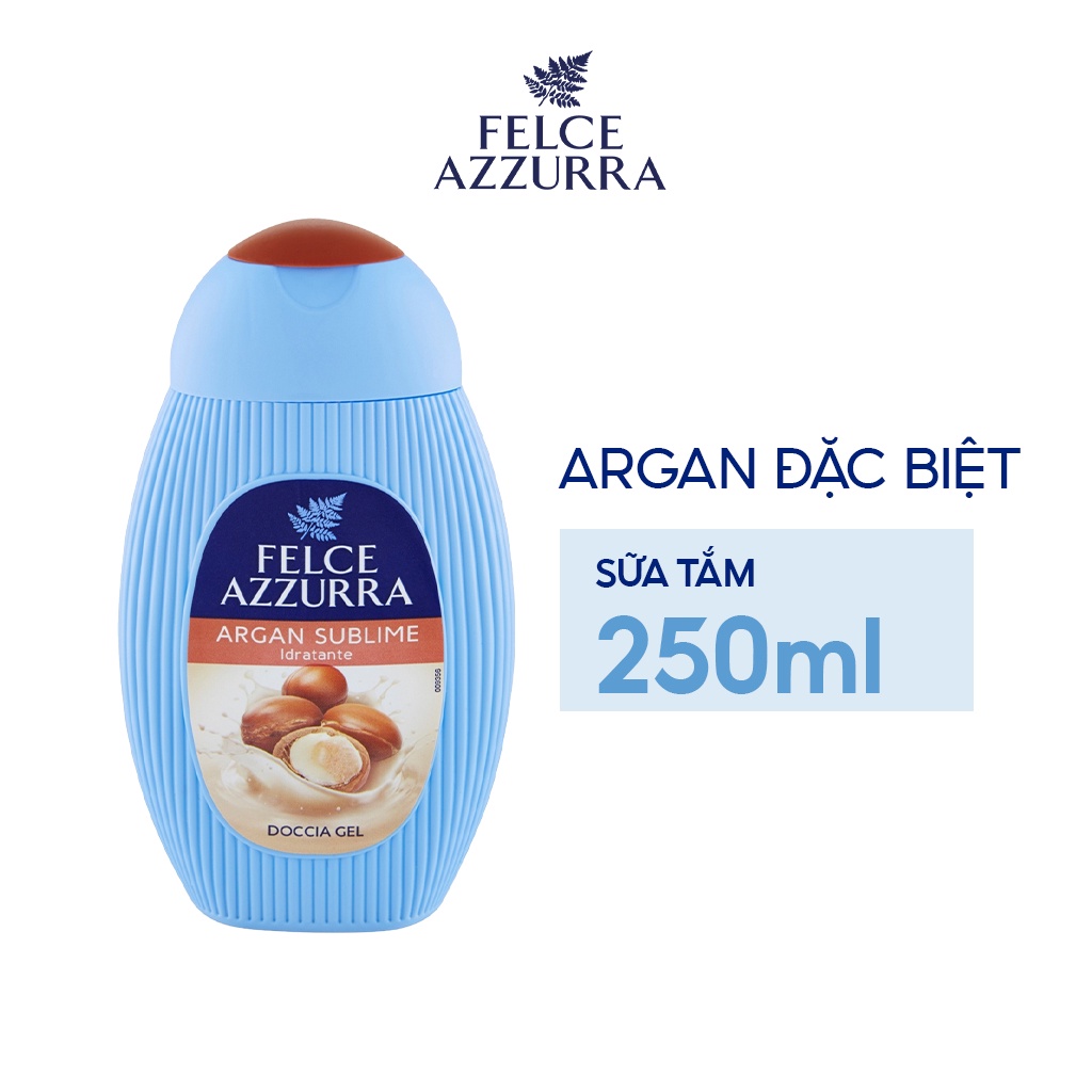 Sữa Tắm FELCE AZZURRA Hương Nước Hoa Chiết Xuất Dầu Argan Đặc Biệt Dưỡng Da Căng Bóng 250ML - 8001280403149