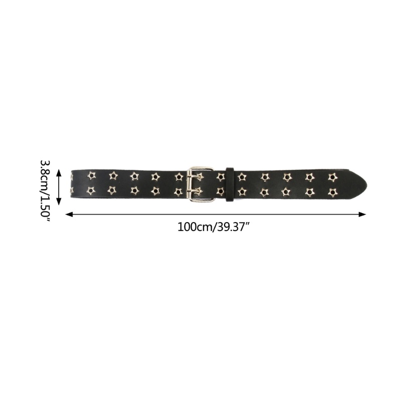 Coo Nữ Giả Dây Da Đôi Grommet Pin Khóa Thời Trang Phụ Kiện Thường Ngày