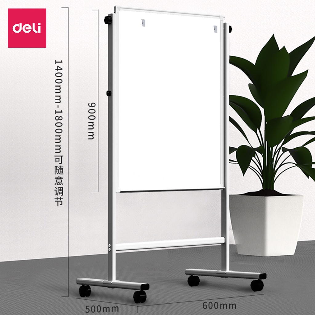 [TẶNG KÈM FULL PHỤ KIỆN] Bảng Từ Trắng FlipChart Hai Mặt Deli Viết Bút Lông Bảng Xoay 360 Độ Chân Di Động Kèm Dụng Cụ