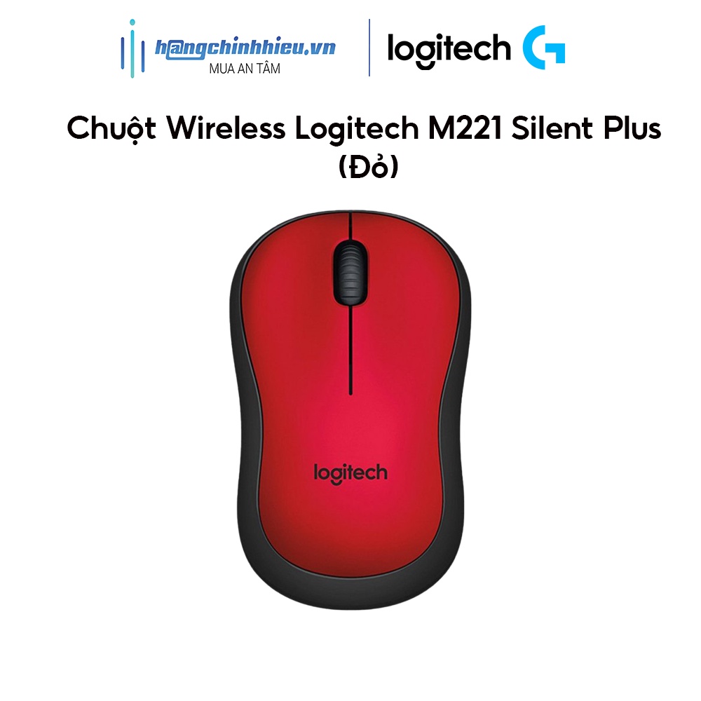 Chuột Wireless Logitech M221 Silent Plus ( Đỏ)