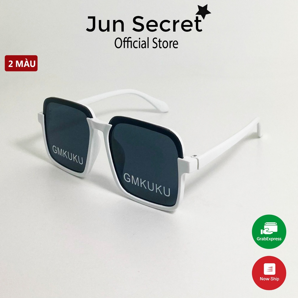 Kính mát trẻ em gọng nhựa Jun Secret kiểu kính vuông dễ thương, tròng chống tia UV dành chó bé từ 3 đến 8 tuổi JSKUKU