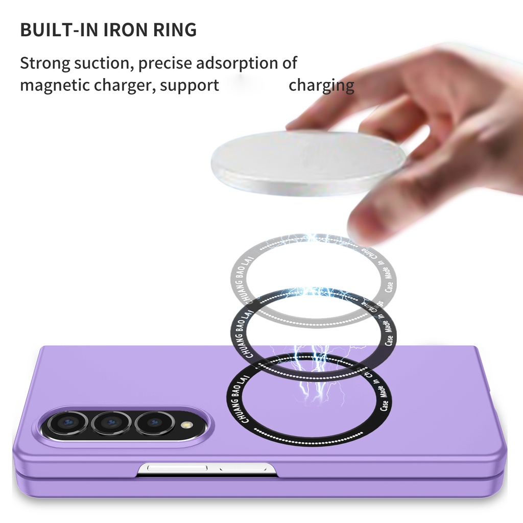 Ốp Sạc Không Dây Từ Tính Cho Samsung Galaxy Z Fold 7 4 Gấp 3 Vỏ Điện Thoại Bảo Vệ Chống Sốc Galaxy Z Fold 6 5 Ốp Hấp Phụ
