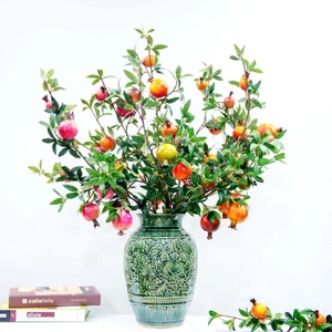 Bình Hoa Gốm Sứ Bát Tràng Khắc Nổi Màu Xanh Ngọc - Lọ Hoa Cao Cấp Decor Để Bàn, Quà Tặng Tân Gia