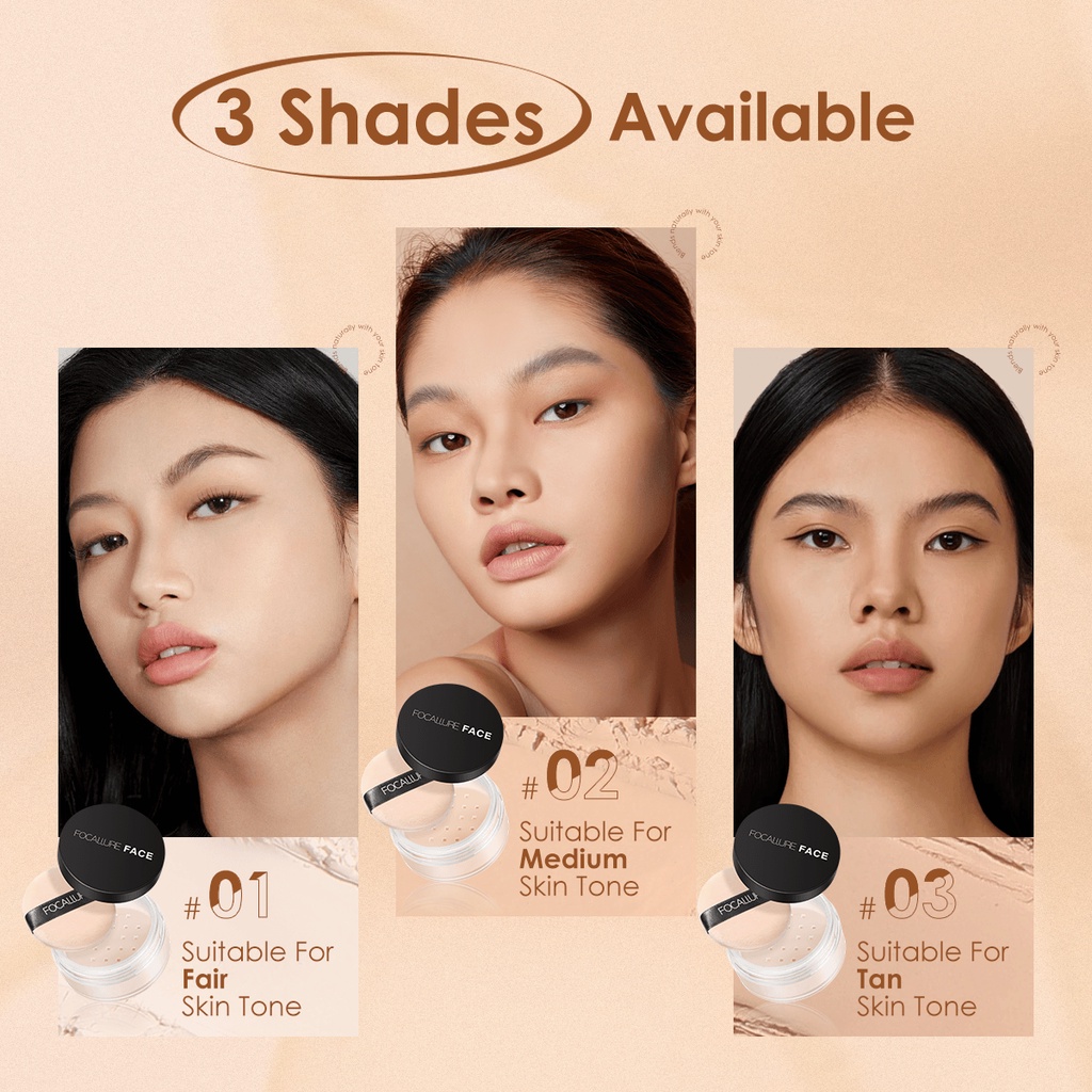 Ảnh Phấn phủ FOCALLURE trang điểm nền 3 màu sắc tùy chọn 7g 4