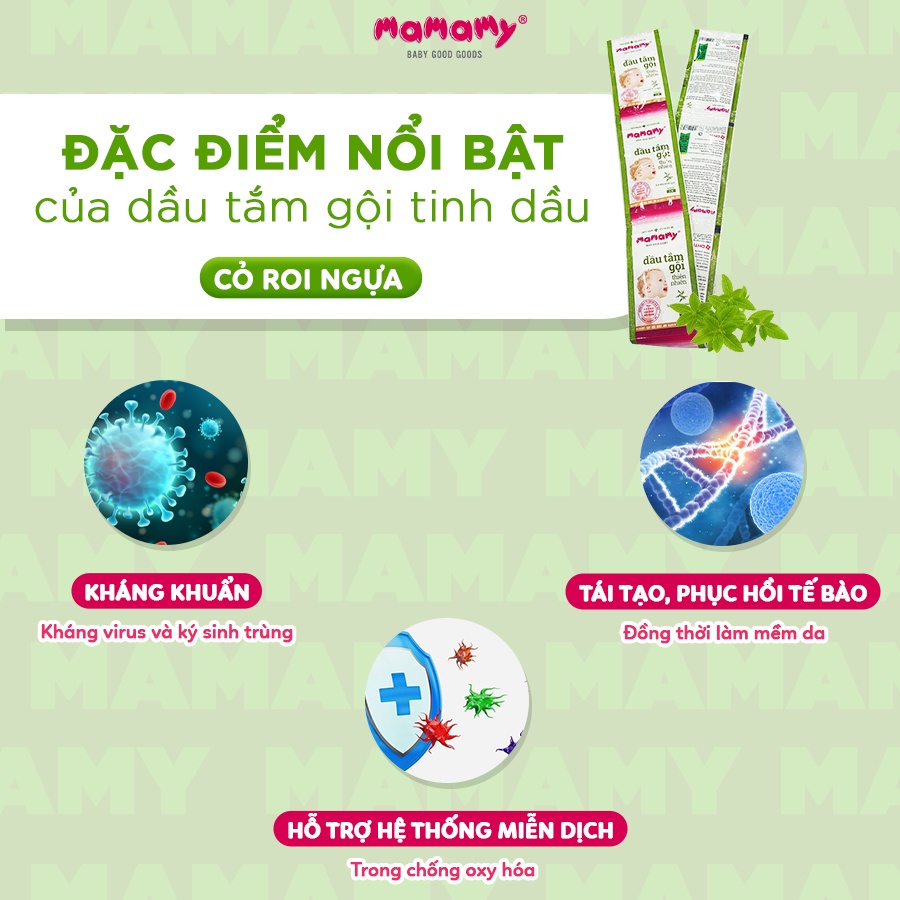 Ảnh Sữa tắm gội Mamamy cao cấp chính hãng cho bé từ sơ sinh, gốc thực vật thiên nhiên, dịu lành gói 5ml 3