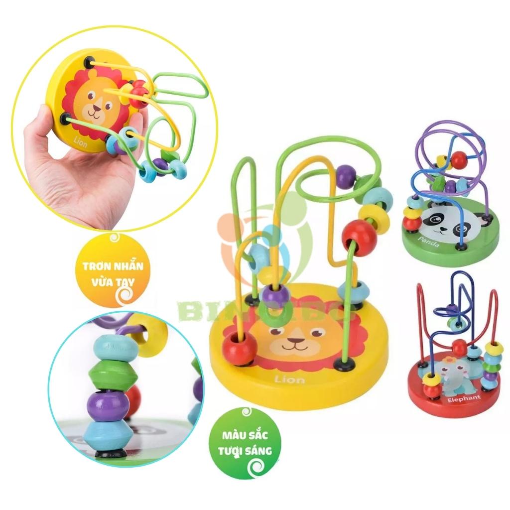 Đồ chơi luồn hạt gỗ mini cho bé luyện khéo tay kiên nhẫn giúp phát triển trí tuệ - Binbibo
