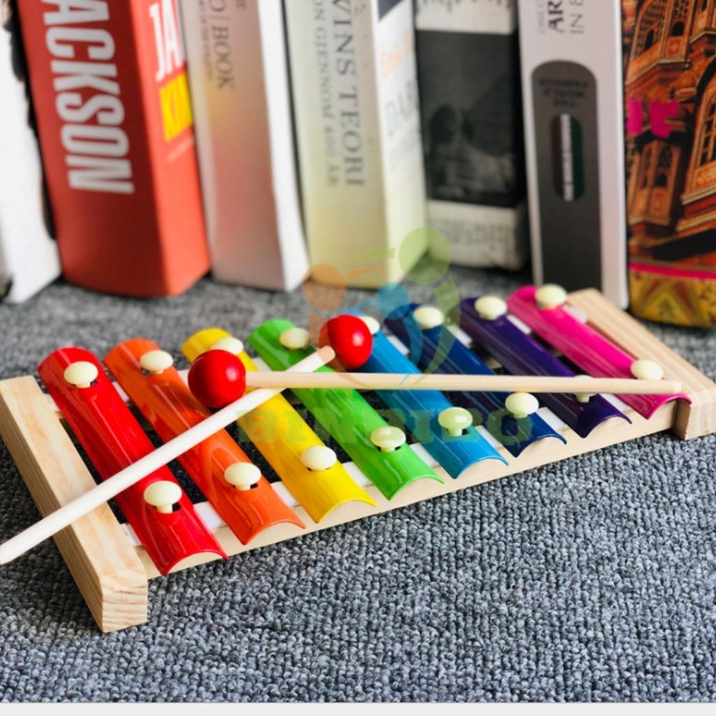 Đồ chơi Đàn Piano Xylophone gỗ 8 thanh quãng - Đồ chơi âm nhạc cho bé Binbibo