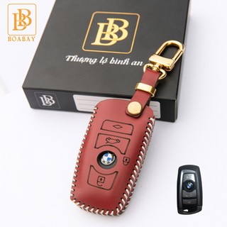 Bao Da Chìa Khóa Ô TÔ BMW ( chìa vuông) Da bò thật hàng cao cấp bảo hành 2 năm khắc tên sđt chủ xe