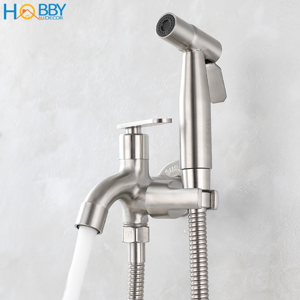 Bộ củ sen và vòi xịt rửa đa năng inox 304 Hobby home decor GXT dây 1.5m