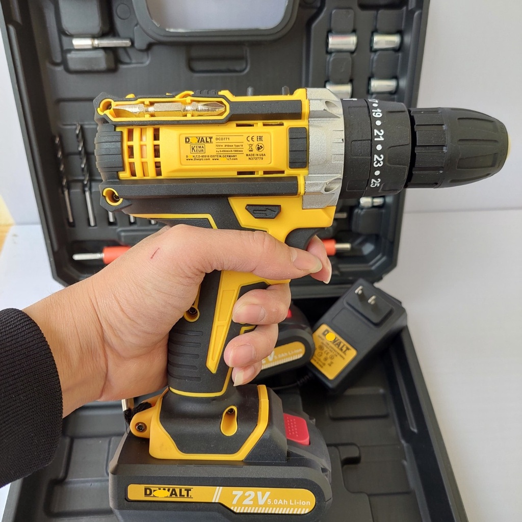 Máy Khoan Pin D.w 72v - 3 chức năng - Tặng 24 phụ kiện