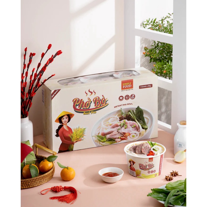 Phở Bò & Phở Tomyum tô ăn liền (9 tô/thùng) - Tomyum Pho & Beef Pho (9 bowl  per box) | Shopee Việt Nam
