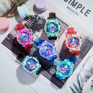 Đồng Hồ Hoạt Hình Siêu Nhân LED Có Đèn Cho Bé Gái Bé Trai