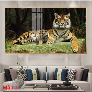 Tranh Treo Tường Dành Cho Người Tuổi Tuất - Mãnh Hổ Uy Phong - Tranh Treo Phòng Khách Laminate Tráng Gương