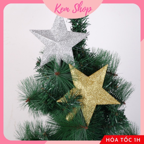 Ngôi sao kim tuyến vàng bạc đỏ trang trí cây thông Noel Giáng Sinh - Kem Shop K224
