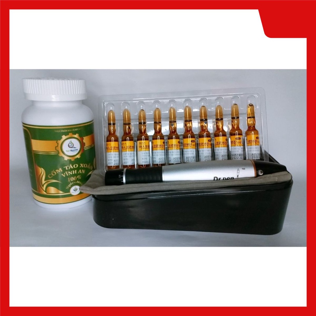 Combo Máy Lăn Kim A1-C+Tảo Xoắn Vĩnh An+Vitamin C Hàn(10 ống )