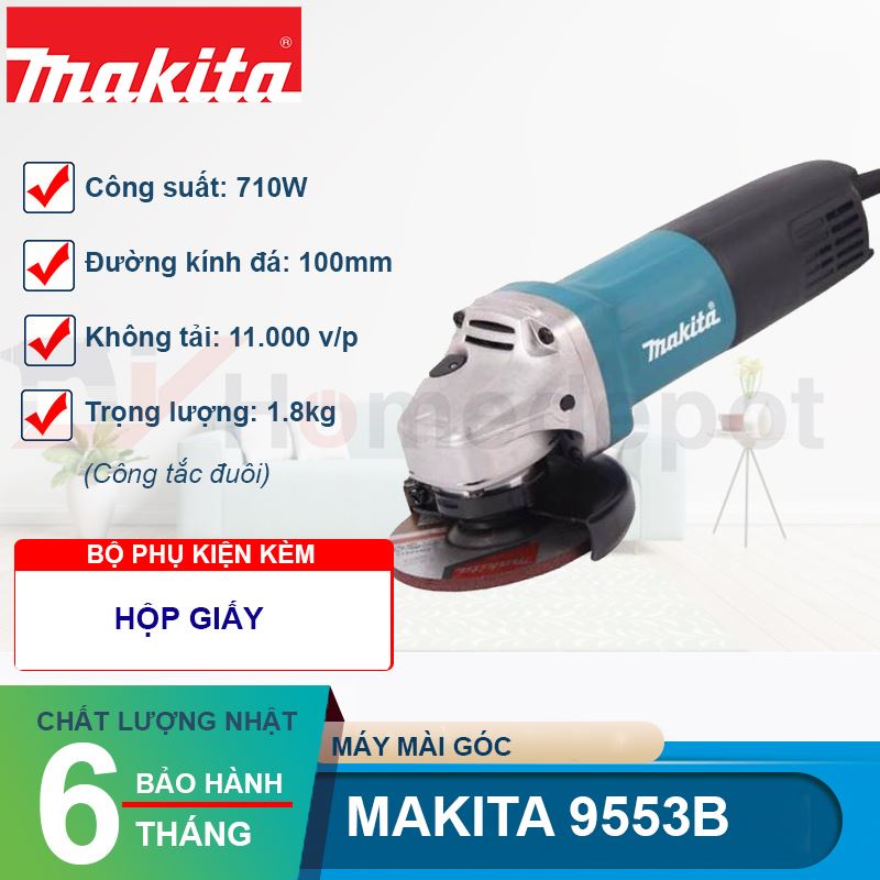 Máy mài góc Makita 9553B 710W (Công tắc đuôi)
