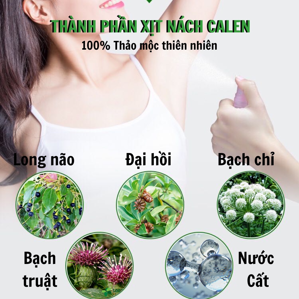 [Khử hôi nách,chống đen nách] Xịt hôi nách Calen Nature Farm đốt cháy tuyến nhầy hôi, trả lại nách khô thoáng thơm tho