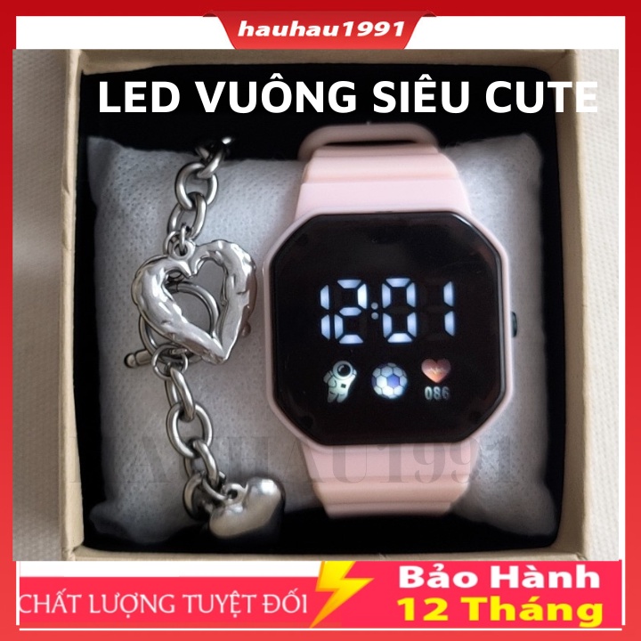 Đồng Hồ Điện Tử Màn Hình LED Vuông  Chống Nước 8 Màu Thời Trang Cho Nam Và Nữ, Bảo Hành 12 Tháng