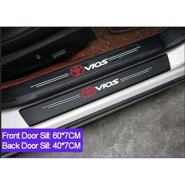 TOYOTA Miếng Dán Da Sợi Carbon Dày Dặn Chống Trầy Cho Cửa Xe Hơi Vios Yaris Avanza Wish Rush Corolla Cross Hilux TRD GR Gazoo Racing GR Sport