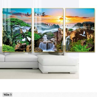 Tranh Treo Tường Dành Cho Người Mệnh Thổ - Sơn Thủy Hữu Tình - Tranh Laminate Tráng Gương