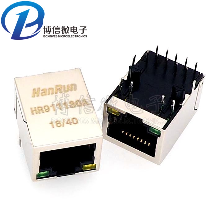 Hr911130A / hy911130Ổ CắM KếT NốI MạNg HanRun Gigabit RJ45 VớI ĐèN ...