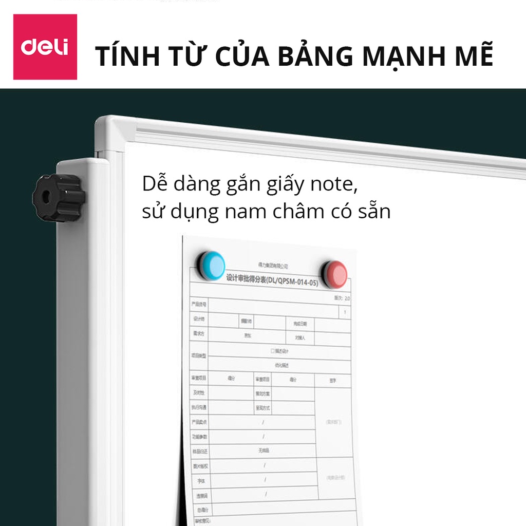 [TẶNG KÈM FULL PHỤ KIỆN] Bảng Từ Trắng FlipChart Hai Mặt Deli Viết Bút Lông Bảng Xoay 360 Độ Chân Di Động Kèm Dụng Cụ