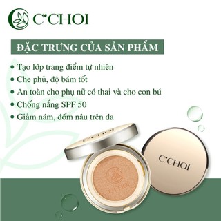 Combo Phấn Nước + Lõi Cushion C'CHOI HERBAL DD Chiết Xuất Từ Thiên Nhiên Che Khuyết Điểm 21 - Bright