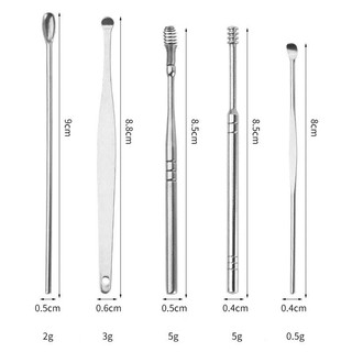 Bộ dụng cụ ngoáy tai 6 món kèm hộp nhỏ gọn tiện lợi,Bộ dụng cụ vệ sinh tai bằng thép an toàn { H }