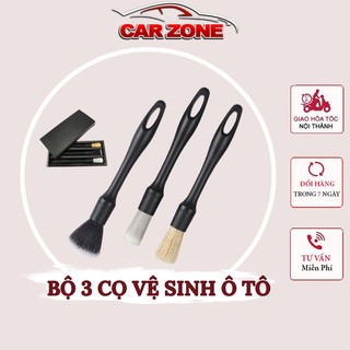 Bộ 3 Cọ Lông Mềm Vệ Sinh Chi Tiết Nội Thất Ngoại Thất Xe Ô Tô VERSION 2 CarZone
